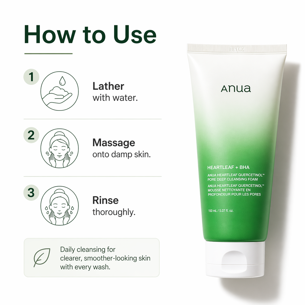 ANUA Heartleaf Quercetinol Pore Deep Cleansing Foam